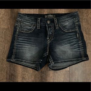 Silver jean shorts